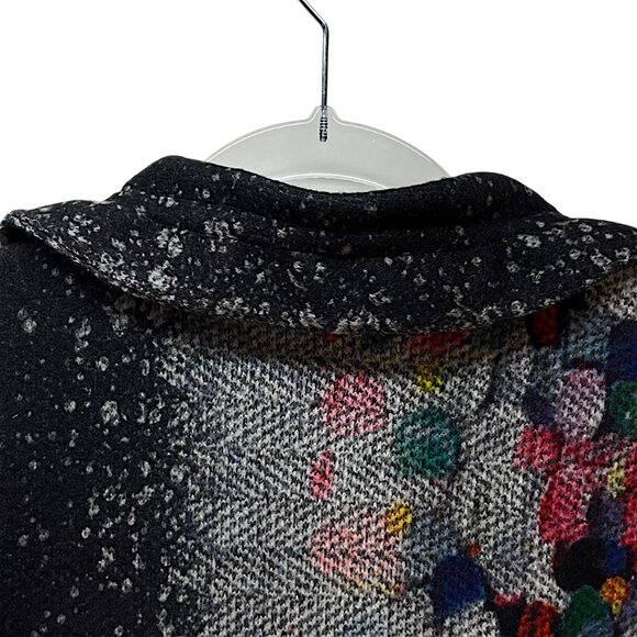 Damee Coat Abstract Painting 3 Button Half Black Half Multi XL Pockets Jacket - Picture 6 of 15